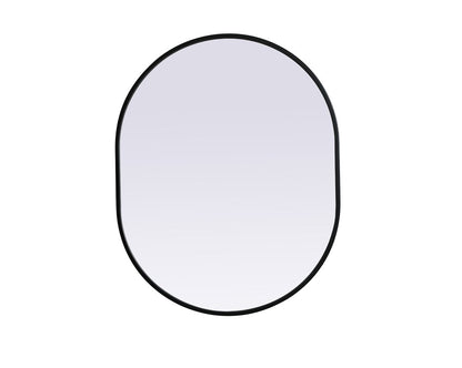 Elegant Furniture & Lighting - Asha Metal Frame Oval Mirror 24x30 Inch in Black - MR2A2430BLK veiw 1