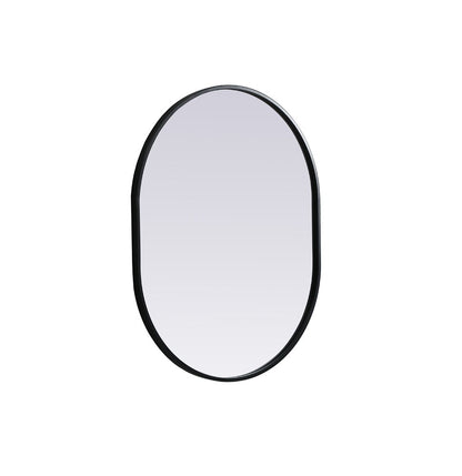 Elegant Furniture & Lighting - Asha Metal Frame Oval Mirror 24x30 Inch in Black - MR2A2430BLK veiw 8