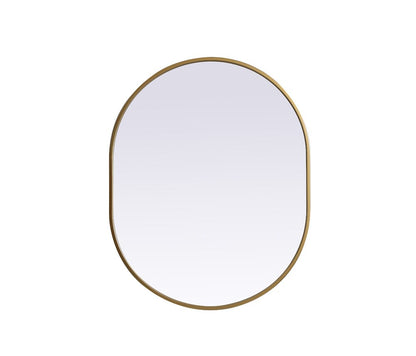 Elegant Furniture & Lighting - Asha Metal Frame Oval Mirror 24x30 Inch in Brass - MR2A2430BRS veiw 1