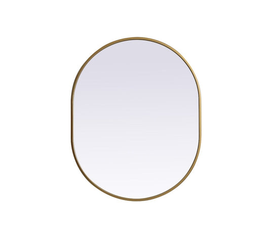 Elegant Furniture & Lighting - Asha Metal Frame Oval Mirror 24x30 Inch in Brass - MR2A2430BRS veiw 1