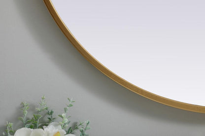 Elegant Furniture & Lighting - Asha Metal Frame Oval Mirror 24x30 Inch in Brass - MR2A2430BRS veiw 6