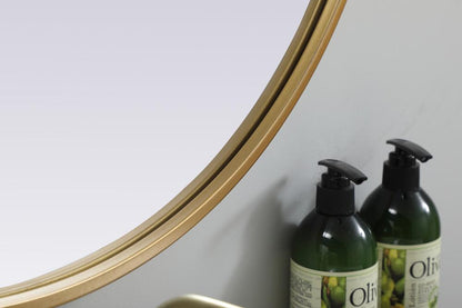 Elegant Furniture & Lighting - Asha Metal Frame Oval Mirror 24x30 Inch in Brass - MR2A2430BRS veiw 7