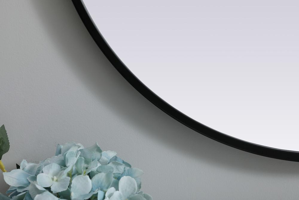 Elegant Furniture & Lighting - Asha Metal Frame Oval Mirror 24x36 Inch in Black - MR2A2436BLK veiw 6