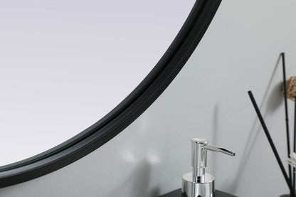 Elegant Furniture & Lighting - Asha Metal Frame Oval Mirror 24x36 Inch in Black - MR2A2436BLK veiw 7