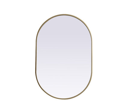 Elegant Furniture & Lighting - Asha Metal Frame Oval Mirror 24x36 Inch in Brass - MR2A2436BRS veiw 1