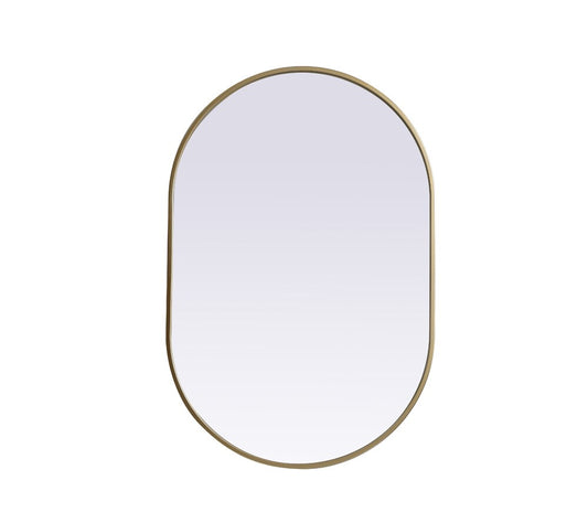 Elegant Furniture & Lighting - Asha Metal Frame Oval Mirror 24x36 Inch in Brass - MR2A2436BRS veiw 1