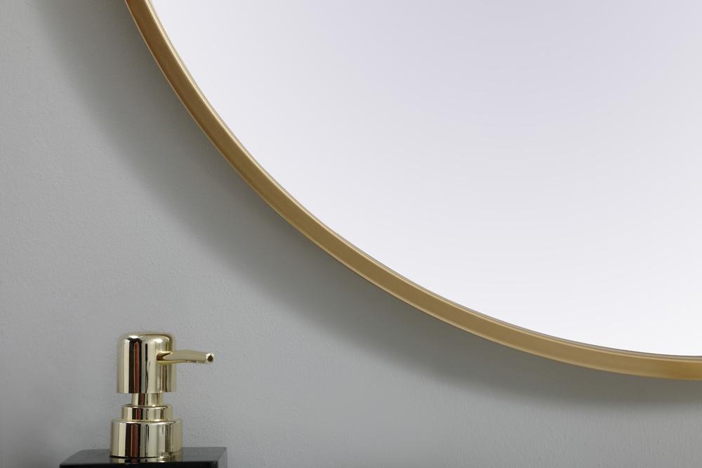 Elegant Furniture & Lighting - Asha Metal Frame Oval Mirror 24x36 Inch in Brass - MR2A2436BRS veiw 6