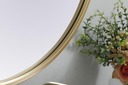 Elegant Furniture & Lighting - Asha Metal Frame Oval Mirror 24x36 Inch in Brass - MR2A2436BRS veiw 7