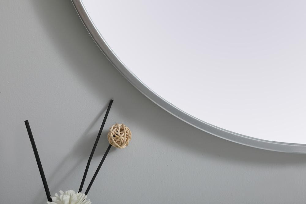 Elegant Furniture & Lighting - Asha Metal Frame Oval Mirror 24x36 Inch in Silver - MR2A2436SIL veiw 6