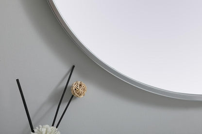 Elegant Furniture & Lighting - Asha Metal Frame Oval Mirror 24x36 Inch in Silver - MR2A2436SIL veiw 6