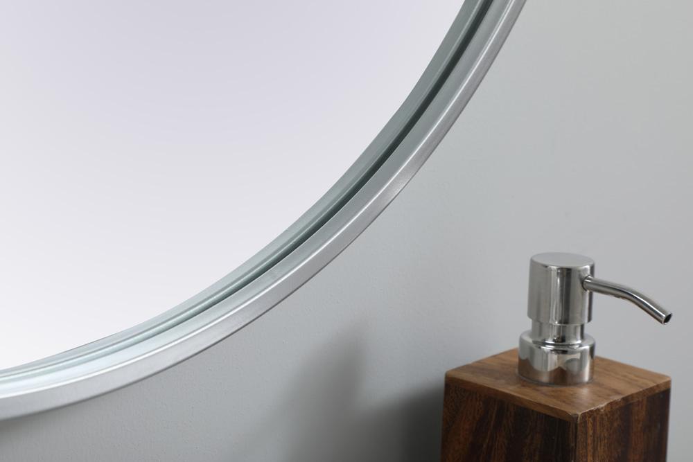 Elegant Furniture & Lighting - Asha Metal Frame Oval Mirror 24x36 Inch in Silver - MR2A2436SIL veiw 7
