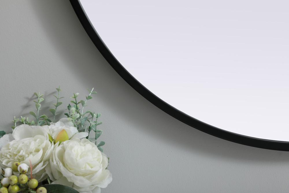 Elegant Furniture & Lighting - Asha Metal Frame Oval Mirror 24x40 Inch in Black - MR2A2440BLK veiw 7
