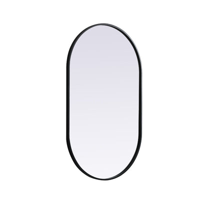 Elegant Furniture & Lighting - Asha Metal Frame Oval Mirror 24x40 Inch in Black - MR2A2440BLK veiw 9