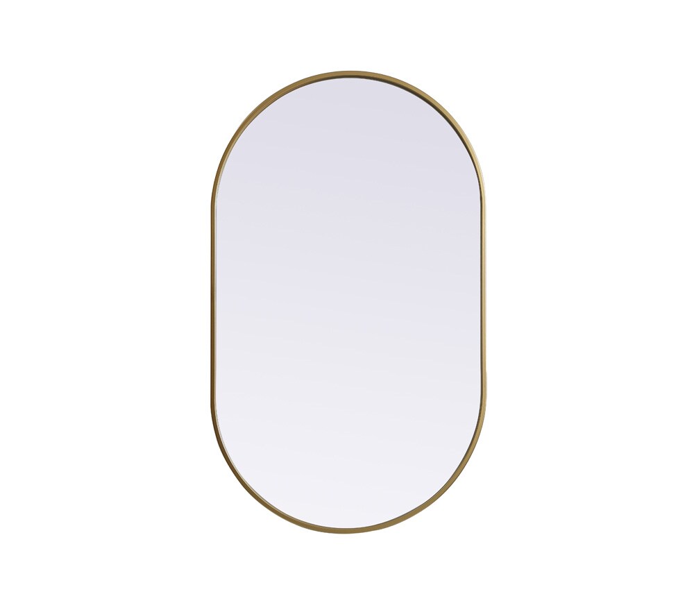 Elegant Furniture & Lighting - Asha Metal Frame Oval Mirror 24x40 Inch in Brass - MR2A2440BRS veiw 1