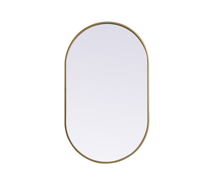 Elegant Furniture & Lighting - Asha Metal Frame Oval Mirror 24x40 Inch in Brass - MR2A2440BRS veiw 1