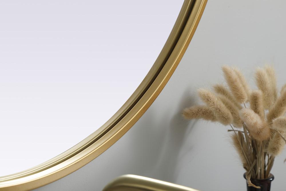 Elegant Furniture & Lighting - Asha Metal Frame Oval Mirror 24x40 Inch in Brass - MR2A2440BRS veiw 7