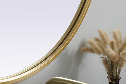 Elegant Furniture & Lighting - Asha Metal Frame Oval Mirror 24x40 Inch in Brass - MR2A2440BRS veiw 7