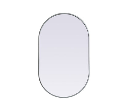 Elegant Furniture & Lighting - Asha Metal Frame Oval Mirror 24x40 Inch in Silver - MR2A2440SIL veiw 1