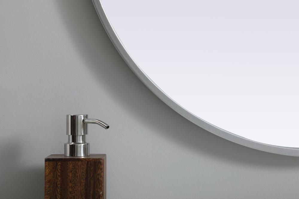 Elegant Furniture & Lighting - Asha Metal Frame Oval Mirror 24x40 Inch in Silver - MR2A2440SIL veiw 6