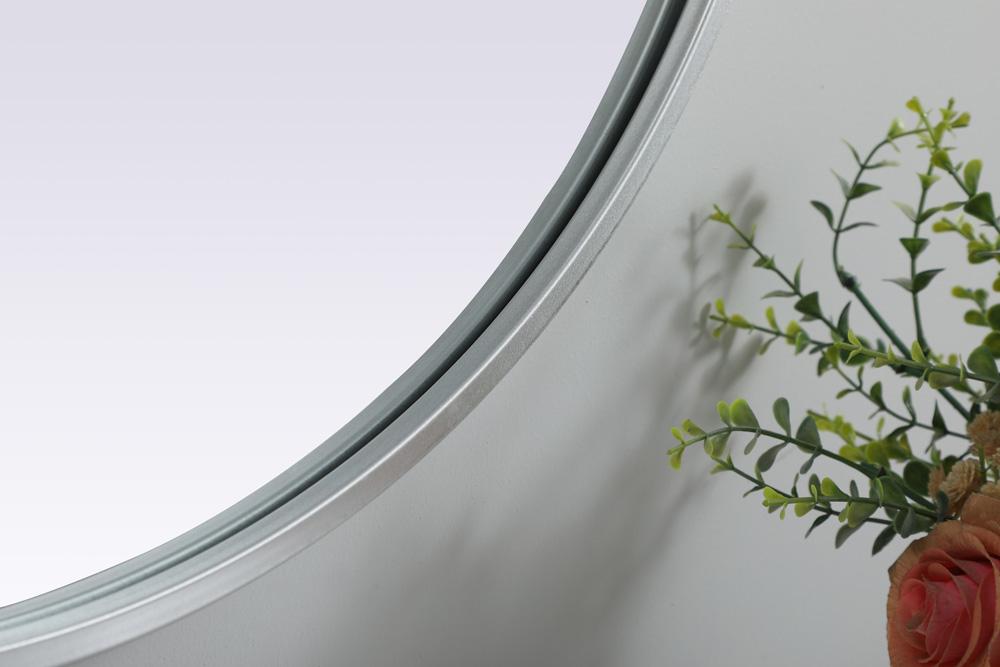 Elegant Furniture & Lighting - Asha Metal Frame Oval Mirror 24x40 Inch in Silver - MR2A2440SIL veiw 7