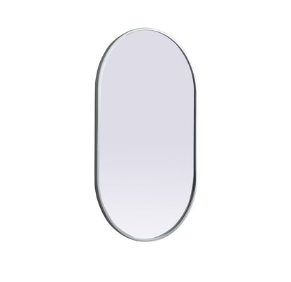 Elegant Furniture & Lighting - Asha Metal Frame Oval Mirror 24x40 Inch in Silver - MR2A2440SIL veiw 8