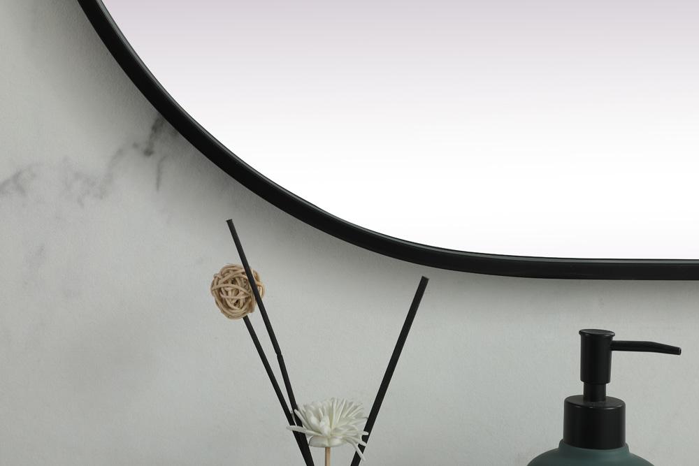 Elegant Furniture & Lighting - Asha Metal Frame Oval Mirror 24x48 Inch in Black - MR2A2448BLK veiw 6