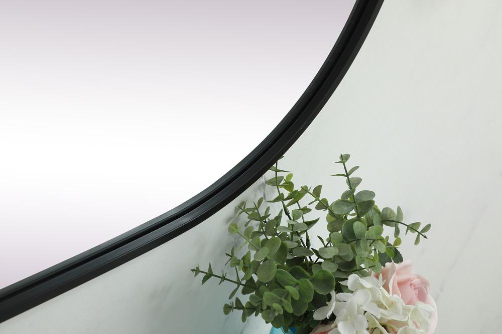 Elegant Furniture & Lighting - Asha Metal Frame Oval Mirror 24x48 Inch in Black - MR2A2448BLK veiw 7