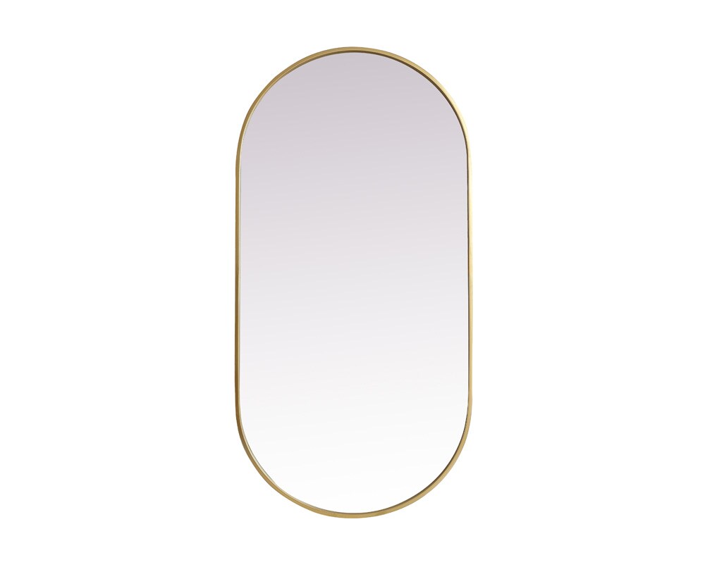 Elegant Furniture & Lighting - Asha Metal Frame Oval Mirror 24x48 Inch in Brass - MR2A2448BRS veiw 1