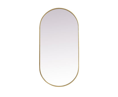 Elegant Furniture & Lighting - Asha Metal Frame Oval Mirror 24x48 Inch in Brass - MR2A2448BRS veiw 1