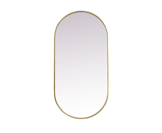 Elegant Furniture & Lighting - Asha Metal Frame Oval Mirror 24x48 Inch in Brass - MR2A2448BRS veiw 1