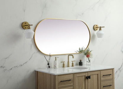 Elegant Furniture & Lighting - Asha Metal Frame Oval Mirror 24x48 Inch in Brass - MR2A2448BRS veiw 5