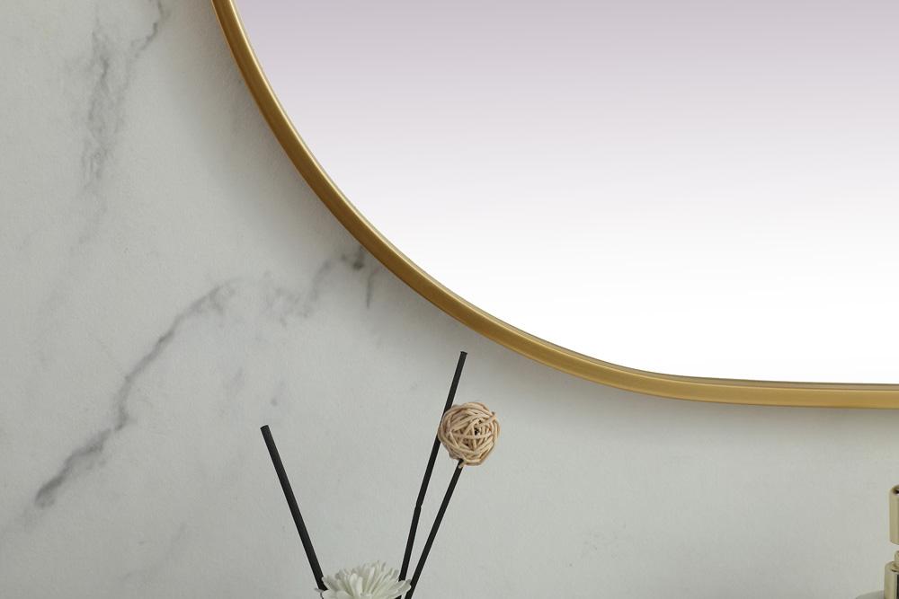 Elegant Furniture & Lighting - Asha Metal Frame Oval Mirror 24x48 Inch in Brass - MR2A2448BRS veiw 6