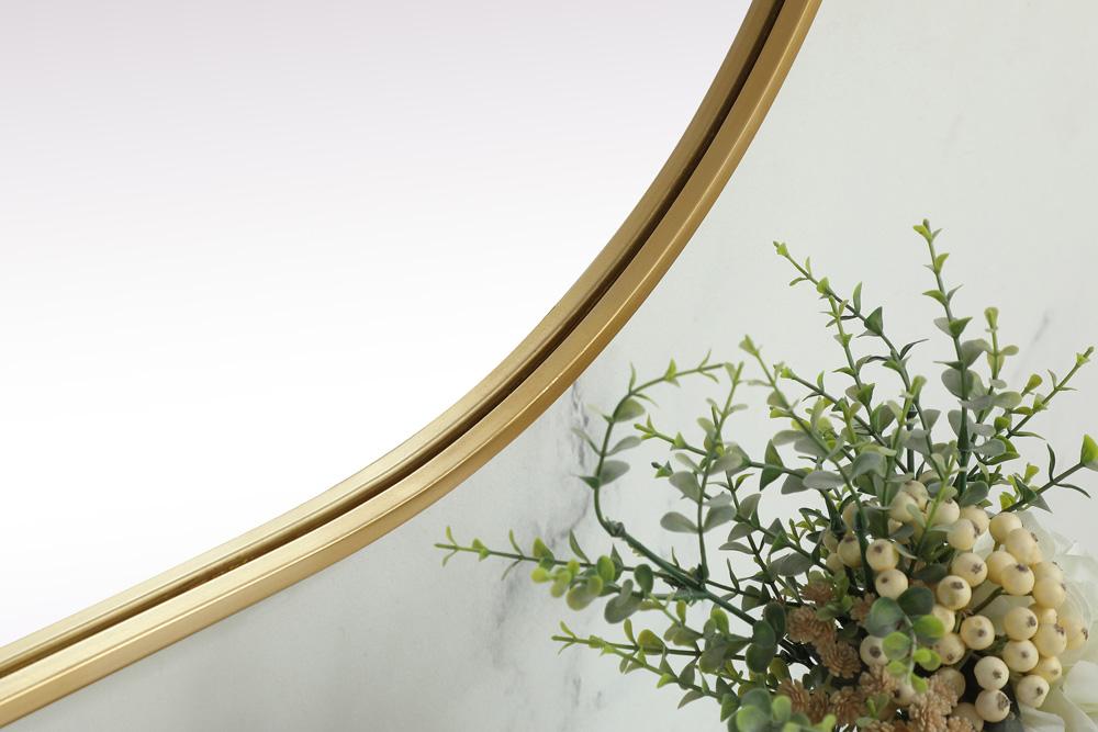 Elegant Furniture & Lighting - Asha Metal Frame Oval Mirror 24x48 Inch in Brass - MR2A2448BRS veiw 7