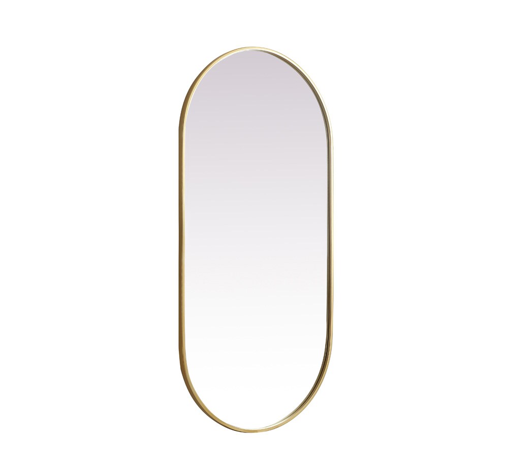Elegant Furniture & Lighting - Asha Metal Frame Oval Mirror 24x48 Inch in Brass - MR2A2448BRS veiw 8