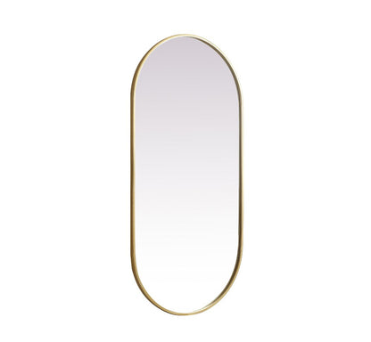 Elegant Furniture & Lighting - Asha Metal Frame Oval Mirror 24x48 Inch in Brass - MR2A2448BRS veiw 8