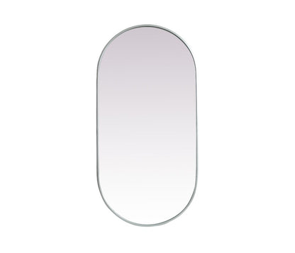 Elegant Furniture & Lighting - Asha Metal Frame Oval Mirror 24x48 Inch in Silver - MR2A2448SIL veiw 1