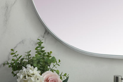 Elegant Furniture & Lighting - Asha Metal Frame Oval Mirror 24x48 Inch in Silver - MR2A2448SIL veiw 6