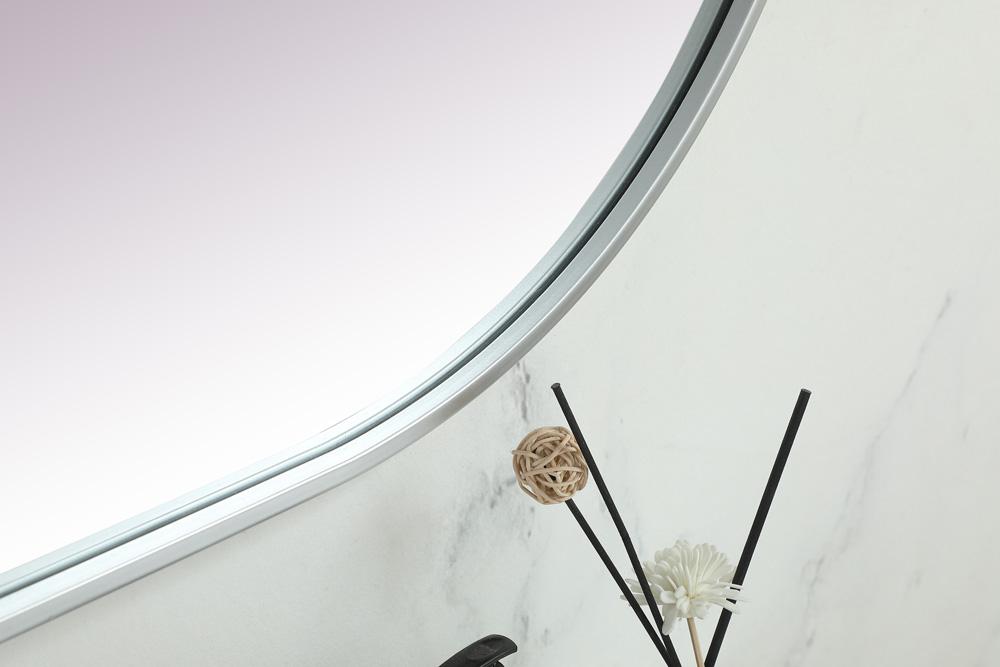 Elegant Furniture & Lighting - Asha Metal Frame Oval Mirror 24x48 Inch in Silver - MR2A2448SIL veiw 7