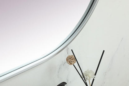 Elegant Furniture & Lighting - Asha Metal Frame Oval Mirror 24x48 Inch in Silver - MR2A2448SIL veiw 7