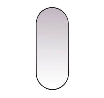 Elegant Furniture & Lighting - Asha Metal Frame Oval Mirror 24x60 Inch in Black - MR2A2460BLK veiw 1
