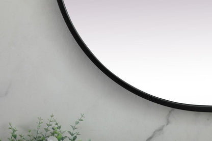 Elegant Furniture & Lighting - Asha Metal Frame Oval Mirror 24x60 Inch in Black - MR2A2460BLK veiw 6