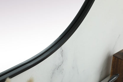 Elegant Furniture & Lighting - Asha Metal Frame Oval Mirror 24x60 Inch in Black - MR2A2460BLK veiw 7