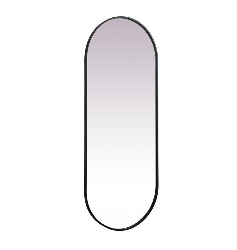 Elegant Furniture & Lighting - Asha Metal Frame Oval Mirror 24x60 Inch in Black - MR2A2460BLK veiw 8