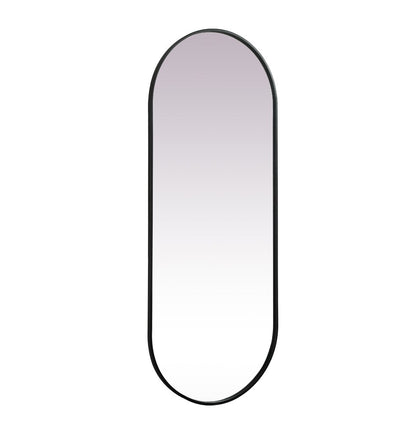 Elegant Furniture & Lighting - Asha Metal Frame Oval Mirror 24x60 Inch in Black - MR2A2460BLK veiw 8