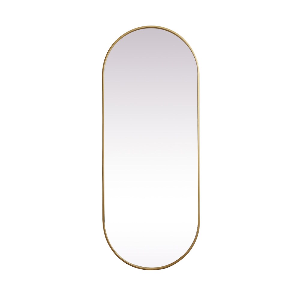 Elegant Furniture & Lighting - Asha Metal Frame Oval Mirror 24x60 Inch in Brass - MR2A2460BRS veiw 1