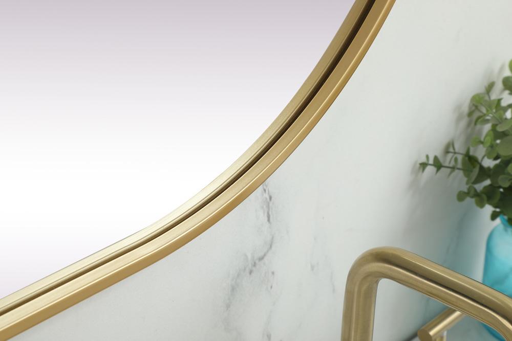 Elegant Furniture & Lighting - Asha Metal Frame Oval Mirror 24x60 Inch in Brass - MR2A2460BRS veiw 7