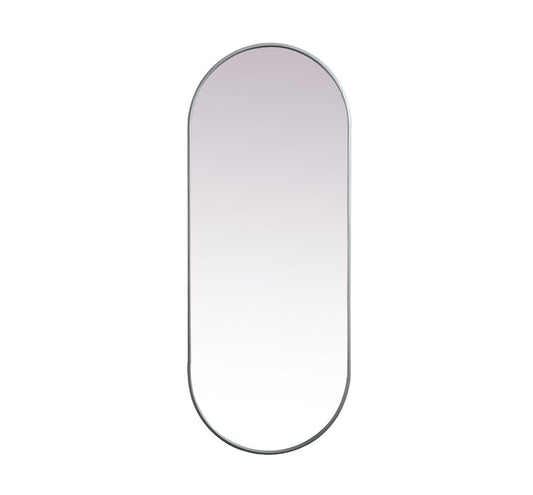 Elegant Furniture & Lighting - Asha Metal Frame Oval Mirror 24x60 Inch in Silver - MR2A2460SIL veiw 1