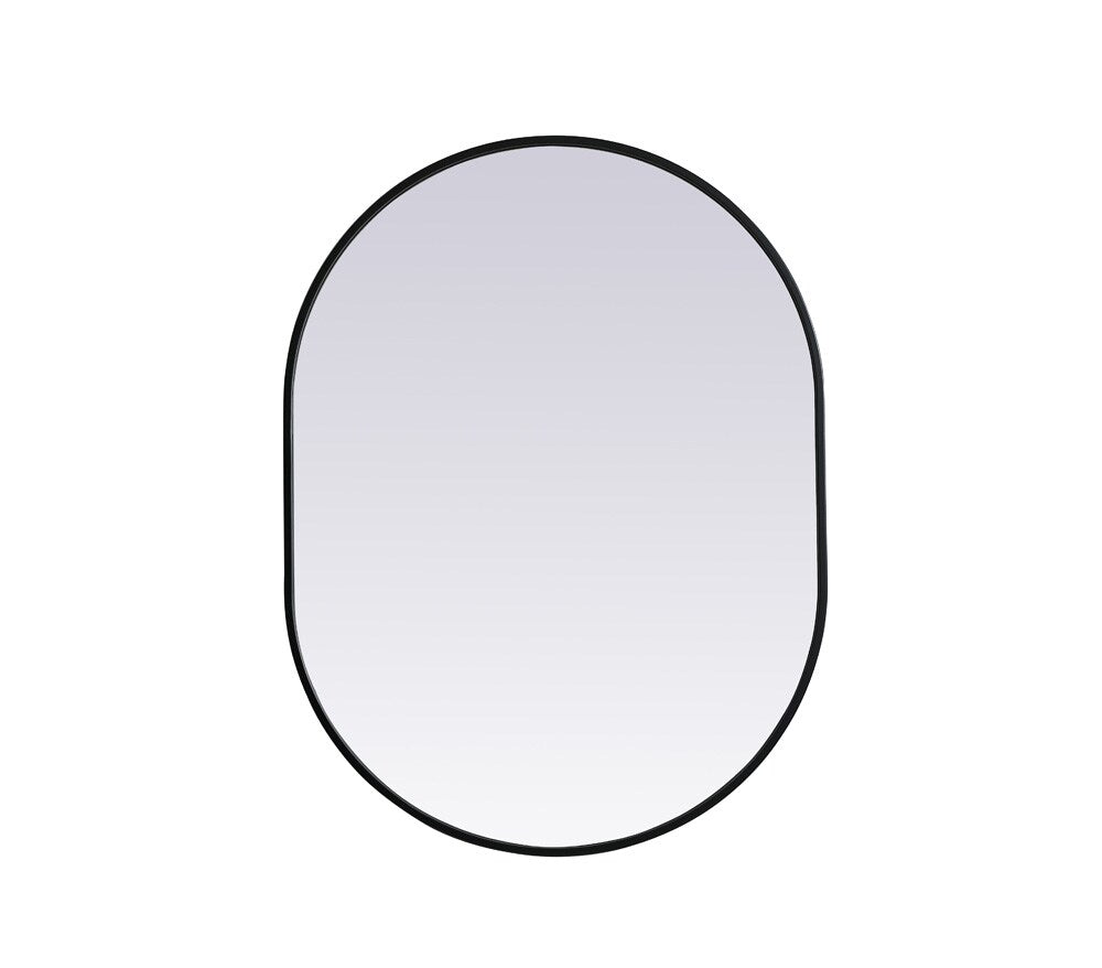 Elegant Furniture & Lighting - Asha Metal Frame Oval Mirror 27x36 Inch in Black - MR2A2736BLK veiw 1