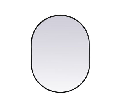 Elegant Furniture & Lighting - Asha Metal Frame Oval Mirror 27x36 Inch in Black - MR2A2736BLK veiw 1