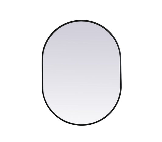 Elegant Furniture & Lighting - Asha Metal Frame Oval Mirror 27x36 Inch in Black - MR2A2736BLK veiw 1